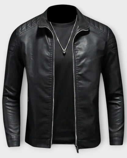 GUSTAVO | Chaqueta de cuero con cuello alto