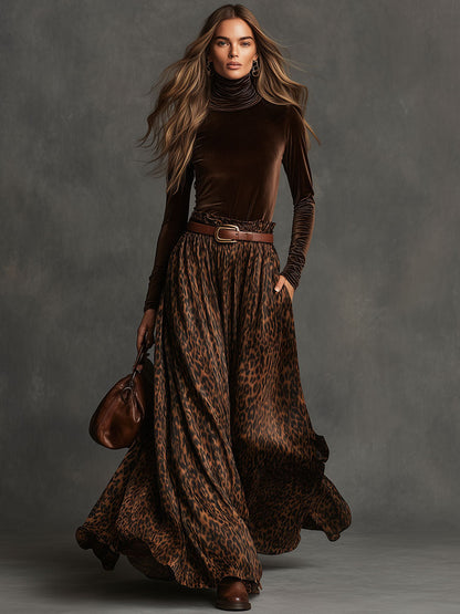 SAVANA | Top de terciopelo y falda estampada