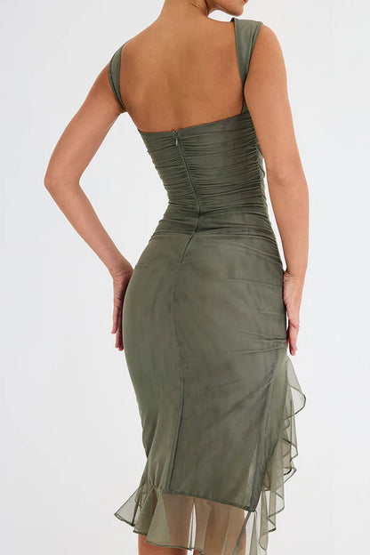 CARLOTA | Vestido midi con volantes