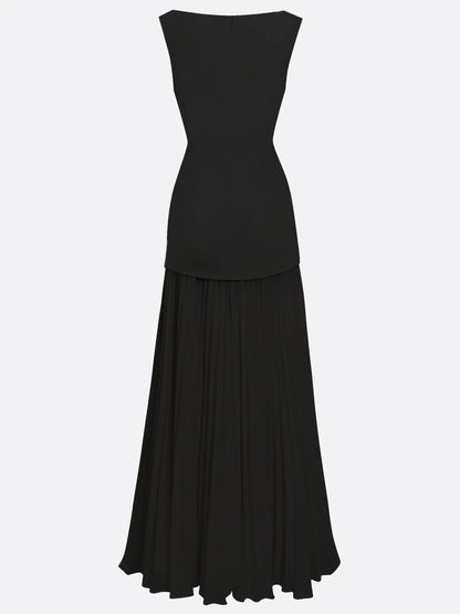 ELVIRA | Vestido largo plisado de diseño