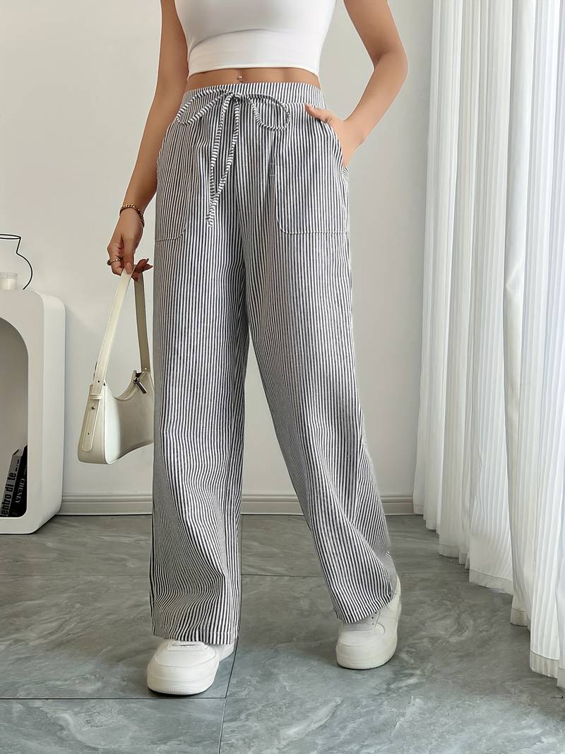 DOMÍNICA | Pantalón ancho rayado
