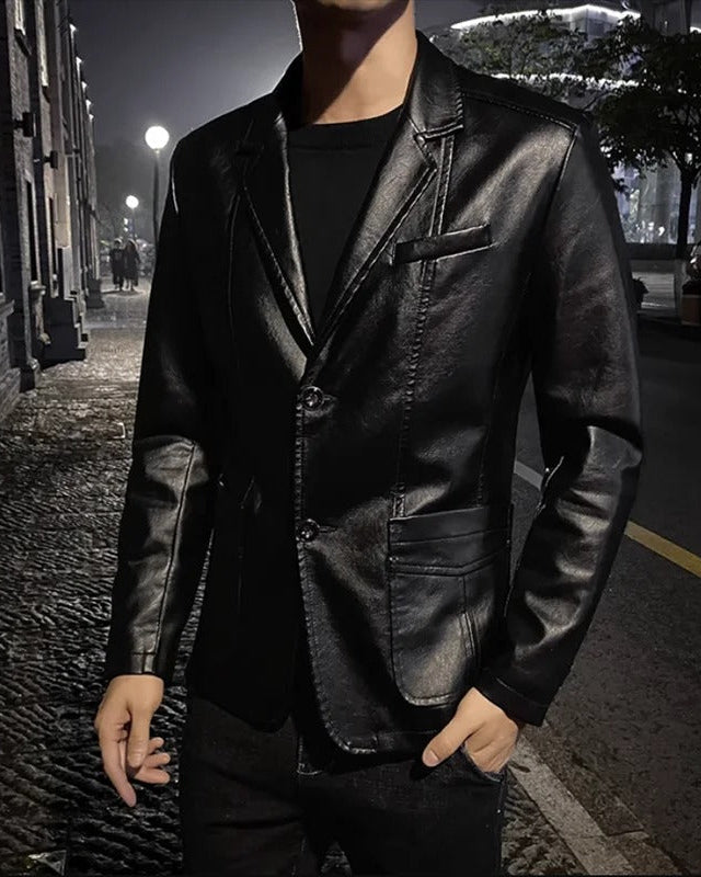 MARIO | Chaqueta de Cuero Informal para Negocios
