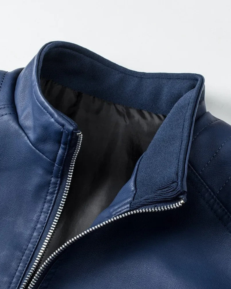 GUSTAVO | Chaqueta de cuero con cuello alto