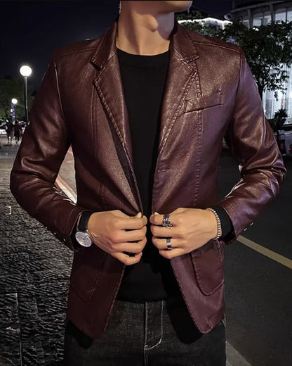 MARIO | Chaqueta de Cuero Informal para Negocios