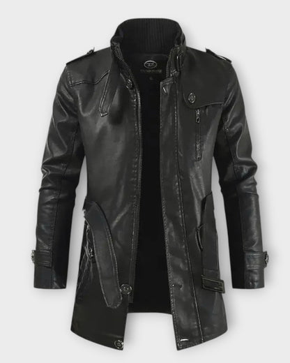 ALBERTO | Chaqueta motera larga de cuero