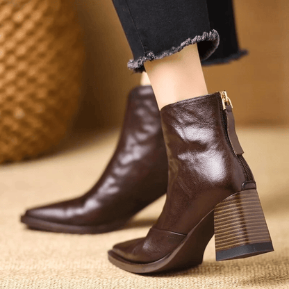 CLARA | Botas de tacón de cuero