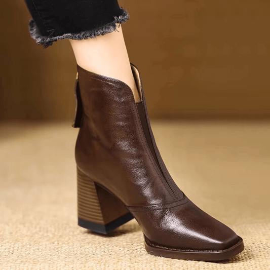 CLARA | Botas de tacón de cuero